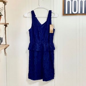 NWT Francesca’s Navy Blue Cute Lace Dress